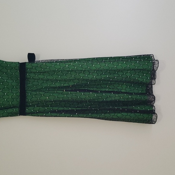 Coldwater Creek NWT Holiday Dress 10 Emerald Green Black Tulle Diamond Christmas - Picture 7 of 15